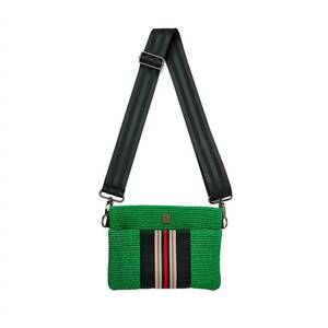 NEW THINK ROYLN women's coastal escape 2.0 bum bag in green raffia